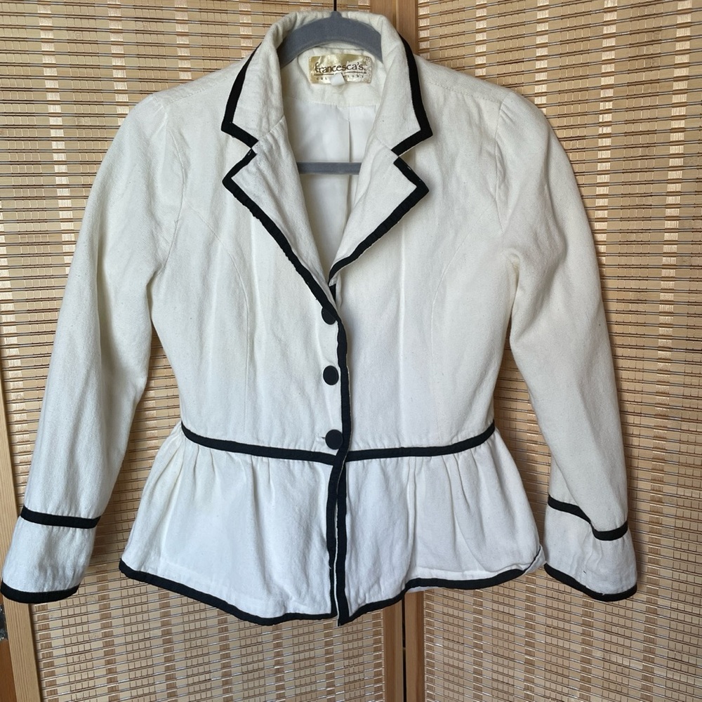Francesca’s Collection White Peplum Blazer